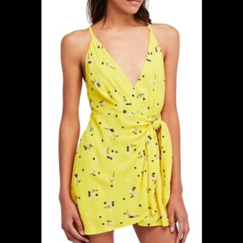 Free People Tango at Night Yellow Romper- Sz 6